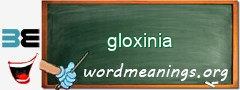 WordMeaning blackboard for gloxinia